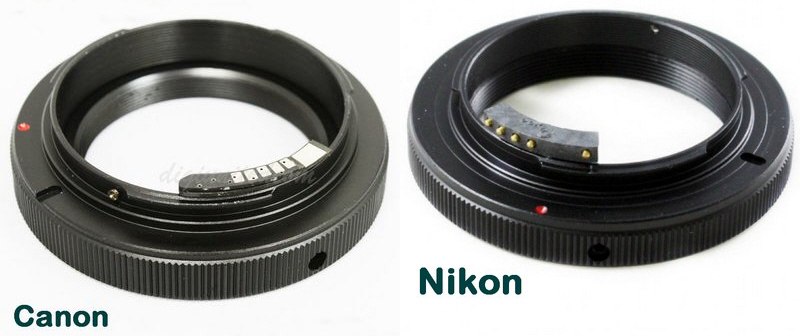 AF canon and Nikon t-mount variants with contacts AF canon and Nikon t-mount variants with contacts