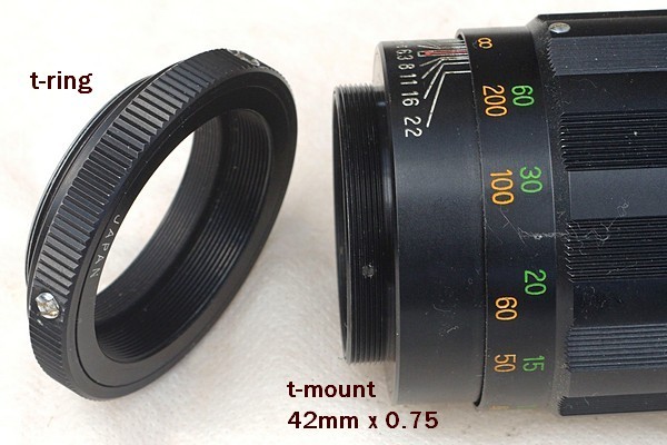 t-mount example lens and mount